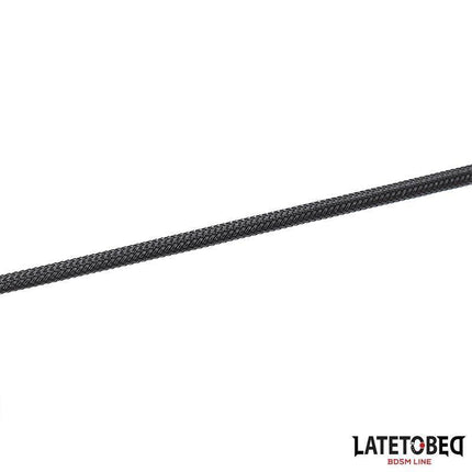 Close-up of Whip with Heart Shape Black 60cm with sleek black finish and braided texture