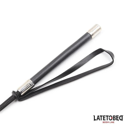 Whip with Heart Shape Black 60cm, sleek black finish, BDSM accessory for couples