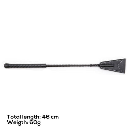 White Lining Riding Crop with sleek design, 46 cm length, premium BDSM tool for consensual play.