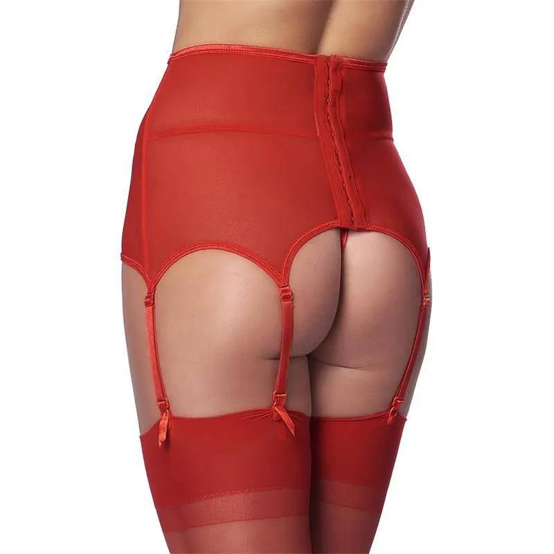 Wide Garter Belt with Stocking Red - secretsextoys.store
