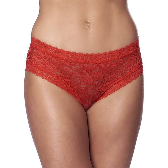 Wide Panties Corset Type Red One Size lingerie in bold red lace for comfort and confidence.