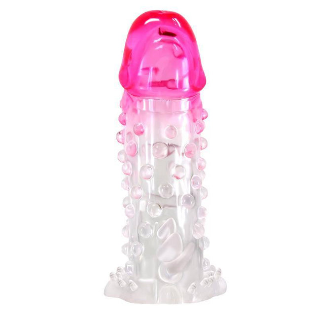 Wildford Penis Sleeve Pink and Clear with ribbed texture and solid tip for enhanced intimate sensation and versatility.