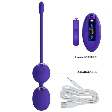 Willie Youth Vibrating Kegel Balls with Remote featuring USB rechargeable design and wireless remote for versatile intimate play