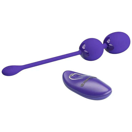 Willie Youth Vibrating Kegel Balls with Remote in vibrant purple for enhanced intimate experiences with 12 vibration functions and USB-rechargeable design.