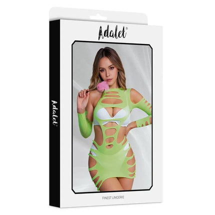 Willow Hollow-out Dress Yellow Fluor One Size packaging by Adalet