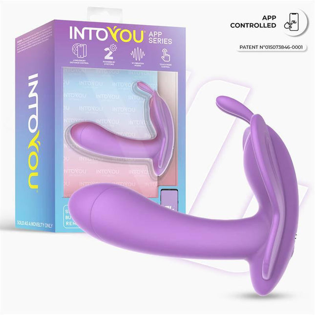 Wingy Butterfly Vibrator with App Lavender in packaging from Intoyou® App Series
