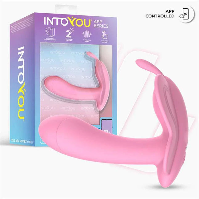 Wingy Butterfly Vibrator with App Pink from Intoyou App Series, featuring sleek design and app control for enhanced pleasure.