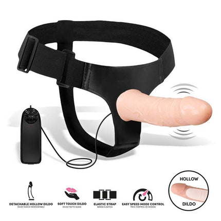 Wobox Detachable Strap-On with Hollow Dildo, Vibration and Remote Control for versatile pleasure