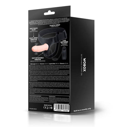Wobox Detachable Strap-On with Hollow Dildo, Vibration and Remote Control packaging