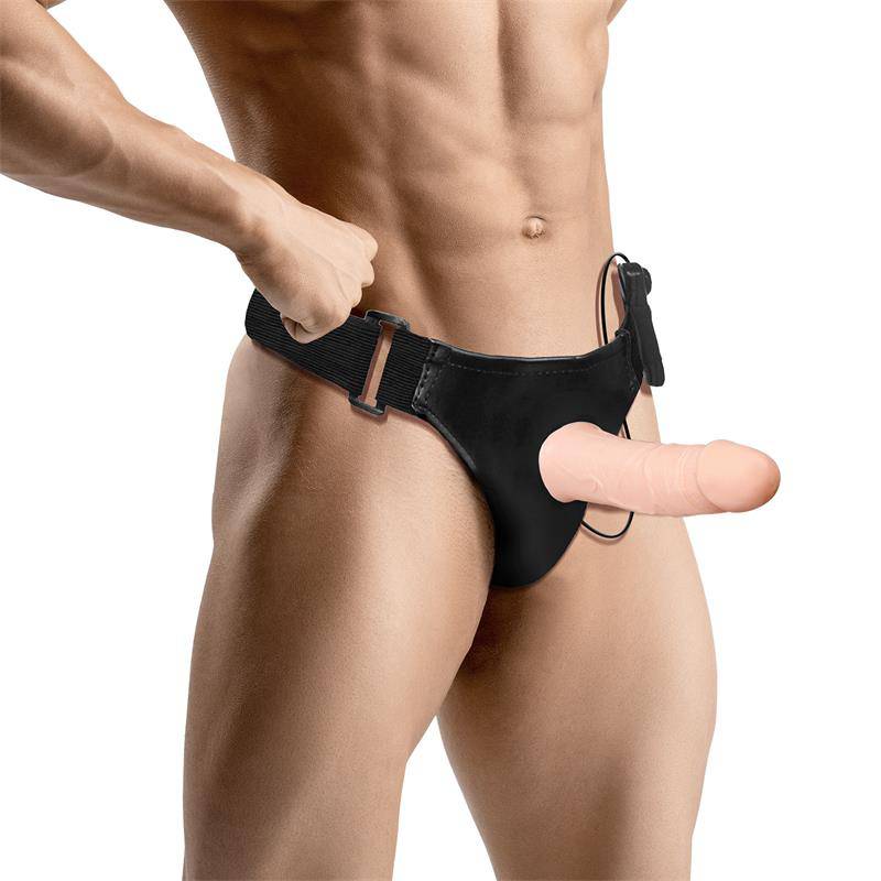 Wobox Detachable Strap - On with Hollow Dildo, Vibration and Remote Control - secretsextoys.store