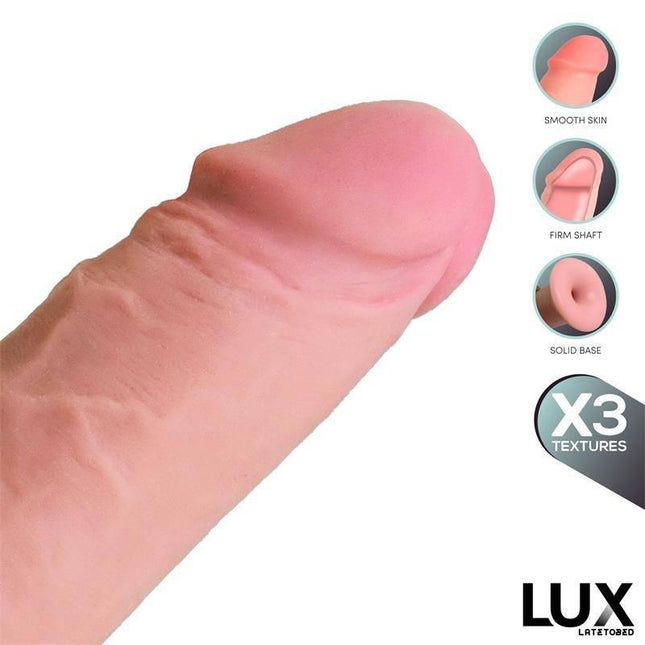 Close-up of Wolf Triple Density Dildo 7 showing lifelike textures and triple density construction.