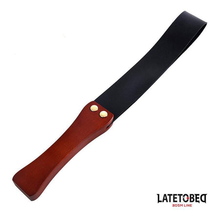 Wooden handle paddle 47 cm with solid wooden core and PU surface from Latetobed BDSM line for bold and confident play.