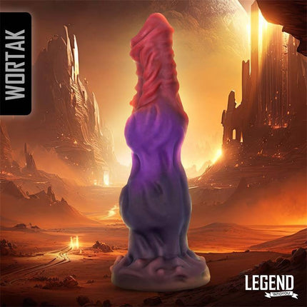 Wortak Liquid Silicone Dildo 24,8 cm in fantasy landscape, ultra-smooth silicone, vibrant design from Lengen Dildos collection.