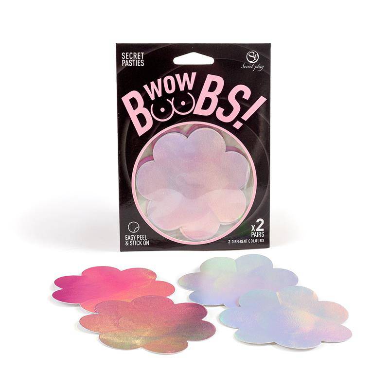 Wow Boobs! Nipple Covers Flower Shapped Holographic - secretsextoys.store