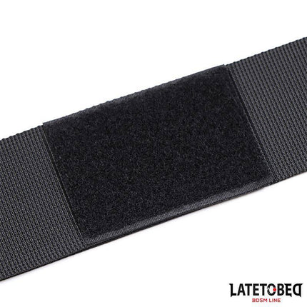 Wrist and Thigh Restraints Nylon, black adjustable restraint from LATETOBED, designed for comfort and durability in intimate play.