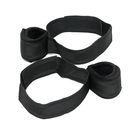 Wrist to Upper Leg Cuff Set Adjustable in black nylon with Velcro fastenings for secure and comfortable use.