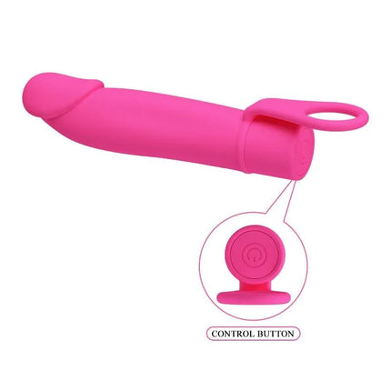 Xiuhcoatl G-spot Vibe Silicone in pink featuring 10 vibration speeds and ergonomic design with control button.