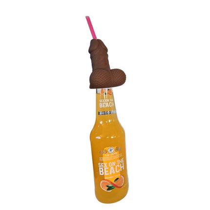 XXL Penis-Shaped Straw for 360 ml Bottle on orange drink
