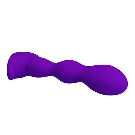 Purple silicone Yale Butt Plug with Vibration, showcasing ergonomic design for customizable pleasure.