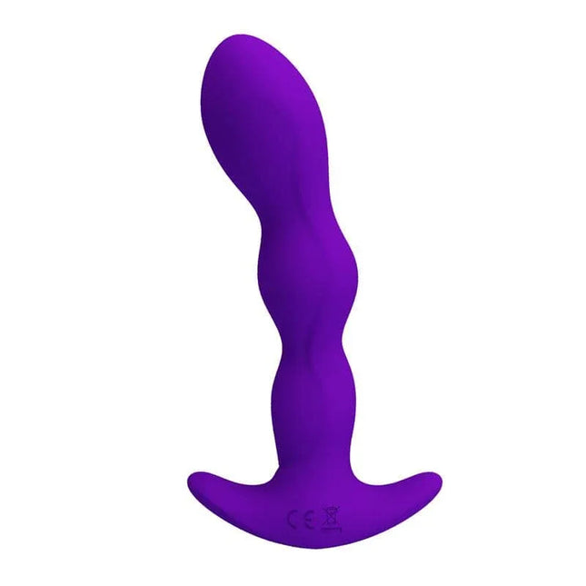 Yale Butt Plug with Vibration Purple silicone toy with ergonomic shape for customizable anal pleasure