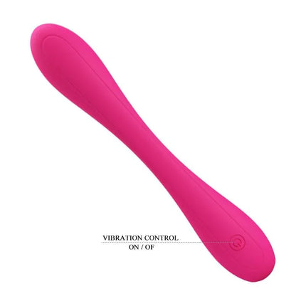 Yedda Vibrator Bendable Pink with C-shape design for G-spot and clitoris stimulation, featuring 12 vibration functions in bright pink color.