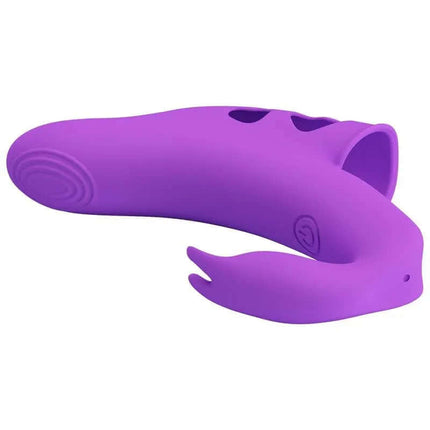 Yenna Fingering Vibrator, compact silicone toy for precise fingertip stimulation, elegant purple design