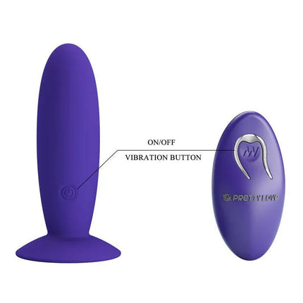 Youth Vibrating Anal Plug with Remote and suction base, featuring 12 vibration functions for customizable pleasure and hands-free use.