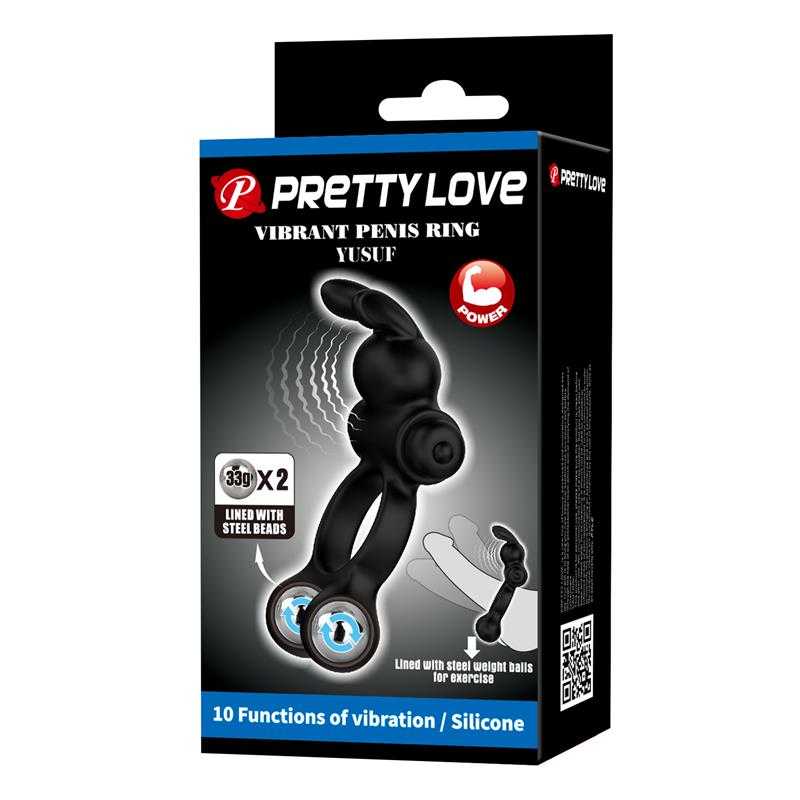 Yusuf Vibrating Penis Ring with Steel Beads - secretsextoys.store