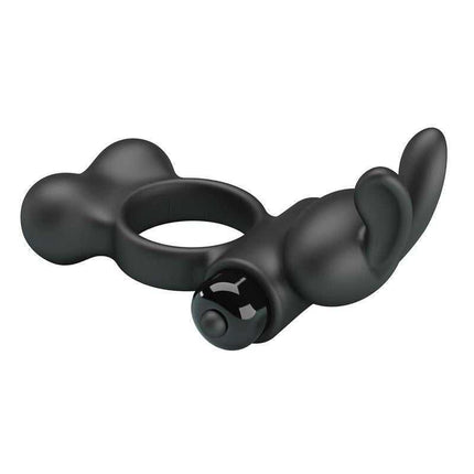 Yusuf Vibrating Penis Ring with Steel Beads, waterproof silicone ring with 10 vibration functions for shared couple's pleasure.