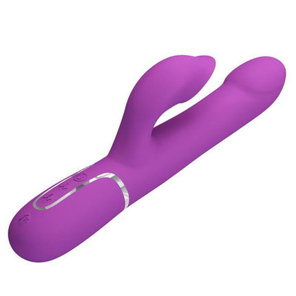 Zalin Vibe with Rotative Balls and Tickling - purple pleasure device with dual motors, rotating beads, and various modes for enhanced experience.