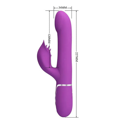 Zalin Vibe with Rotative Balls and Tickling - purple design showcasing dual motors and rotating beads for customizable pleasure.